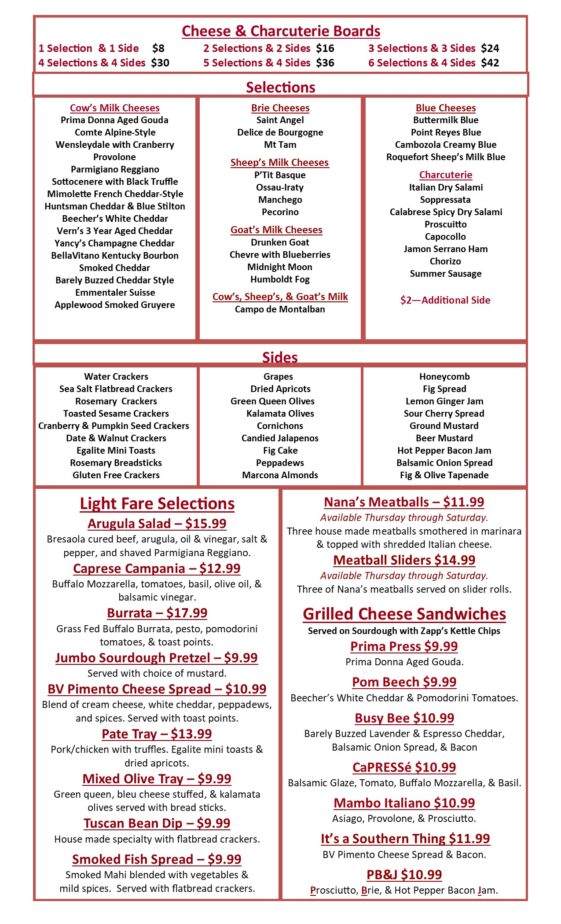 Food Menu Formatting 12-24