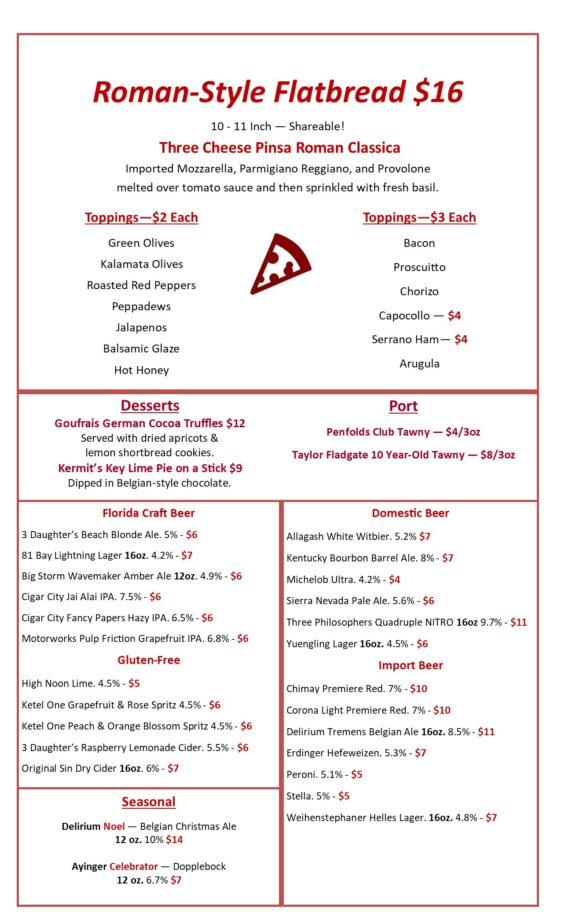 Pizza and Beer Menu Draft 12-24